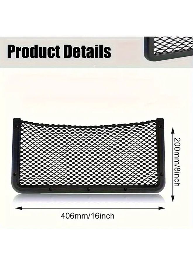 2 Pcs Framed Mesh Net Pocket Organizer with Screws for Auto RV Boat Car Storage - Image 3